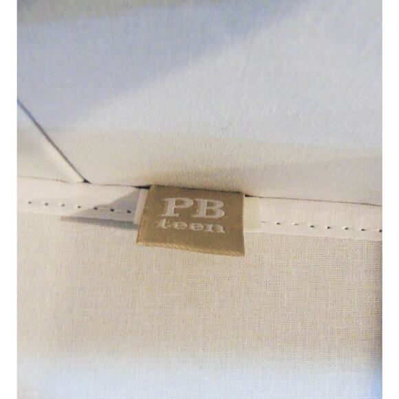 NEW Pottery Barn Canvas STORAGE BIN & LID Blue 13x7x6" Tote Box Shelf Basket - Picture 7 of 9